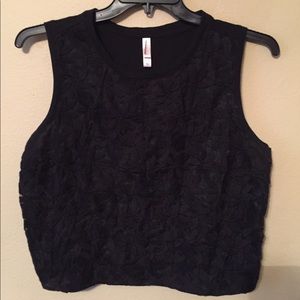 Black Lace Crop Top